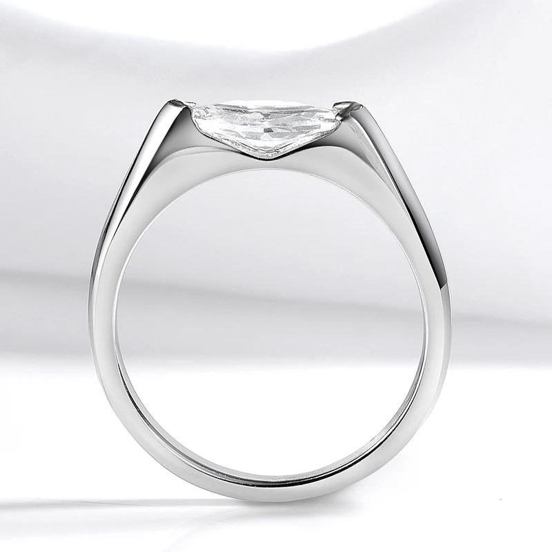 Smyoue 1ct 5*10mm Marquise geschnittene Moissan ite Verlobung ringe für Frauen Luxus qualität Schmuck Sterling silber plattiert 18k gra