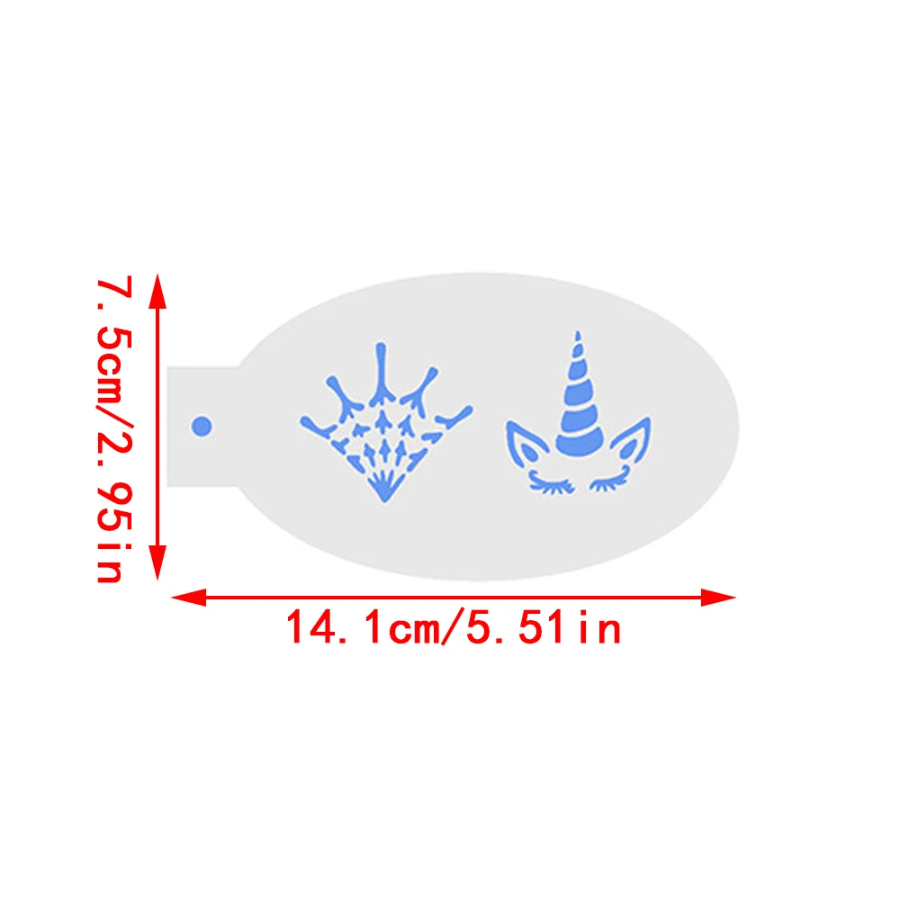 6PCS Stencils for Body Painting Face Unicorn Hippocampus Shell DIY Makeup Stamps Temporary Tattoos Reusable Stencils Plastics