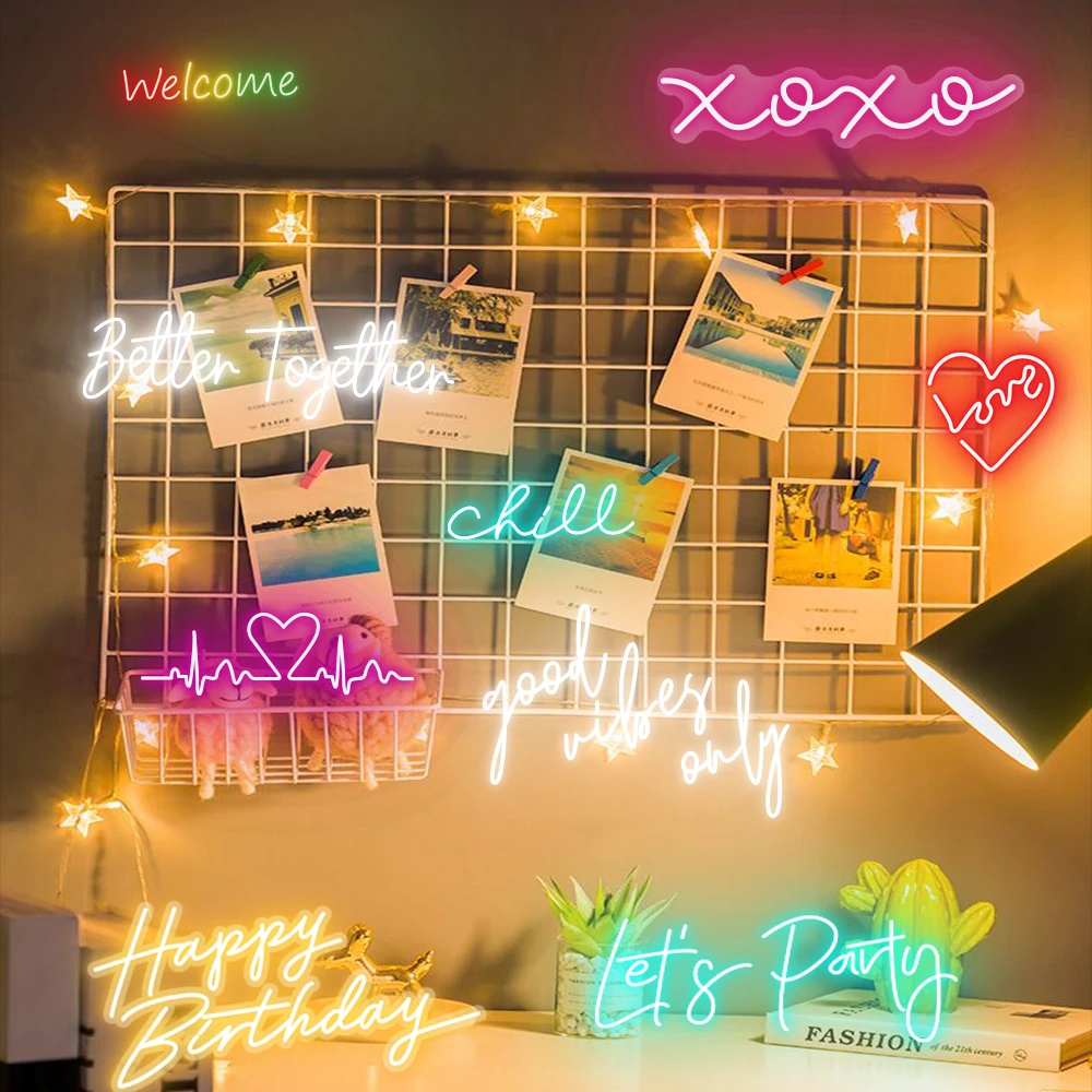 Wholesale Led Happy Birthday Neon Sign Custom Made Wedding Dropshipping Custom Neon Sign for Bar Party Decoration