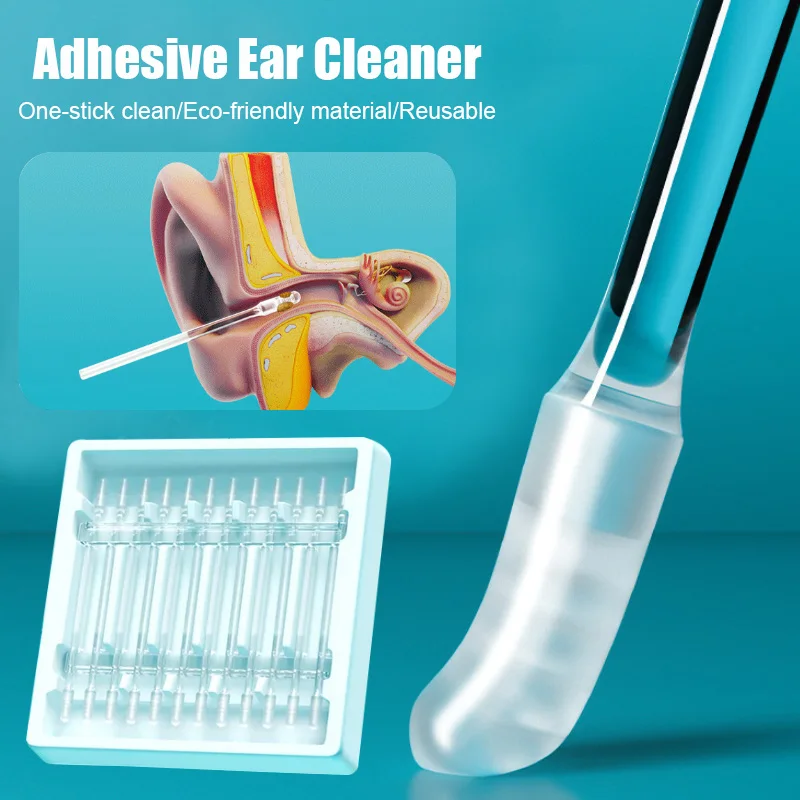 24Pcs/Box Disposable Silicone EarWax Remover sticky ear pick For Kids Olders Adult S/L Ear Cleaner Reusable Adhesive Earpick