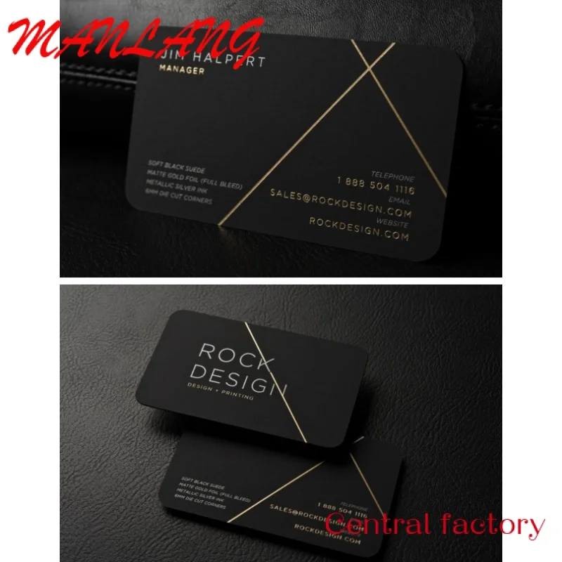 Custom  DF Custom Logo Printing Paper Business Card UV Gold Hot Stamping Embossed Custom Printing
