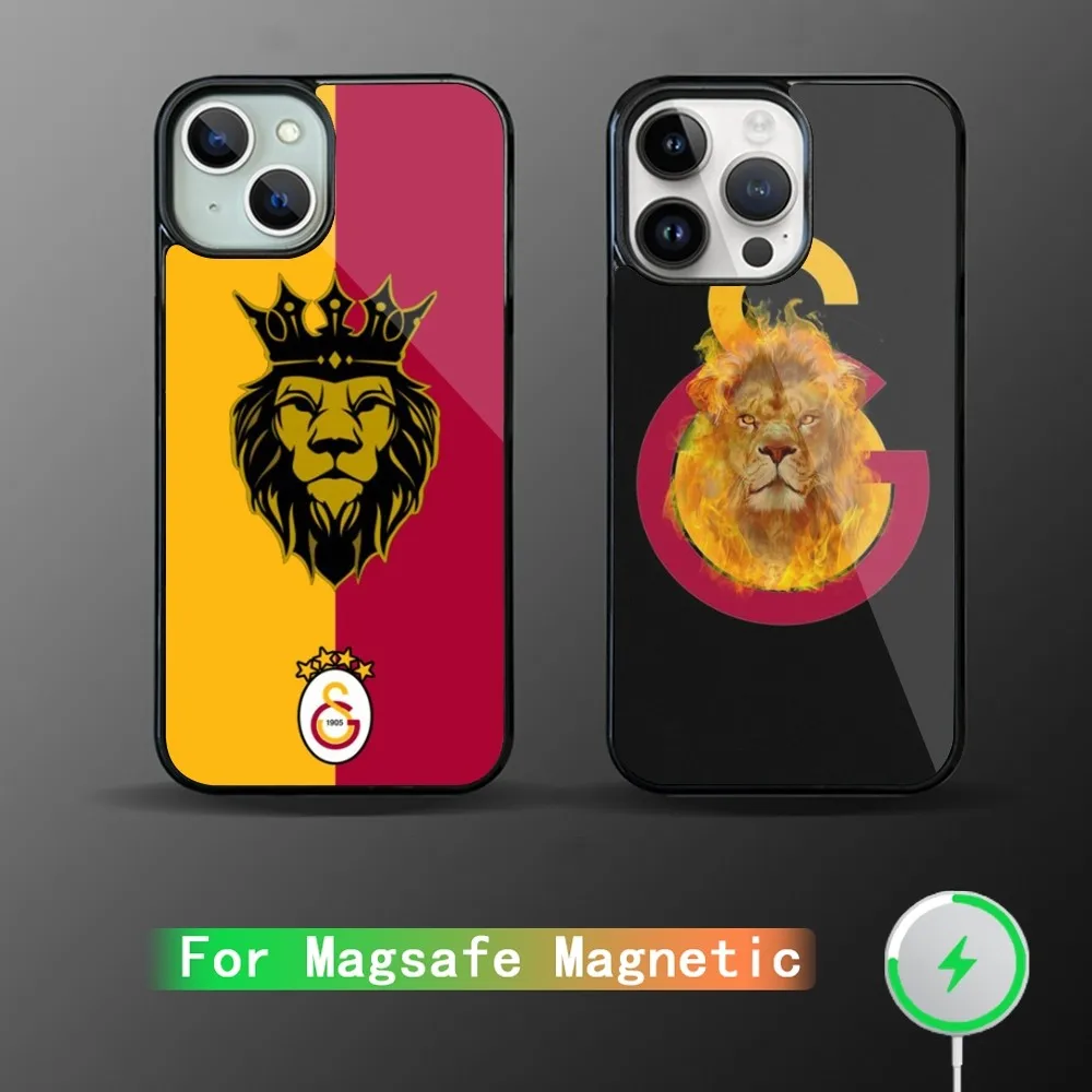 G-Galatasaray Aslan Phone Case For iPhone 15 14 13 12 11 Plus Pro Max Magsafe Magnetic Wireless Charging