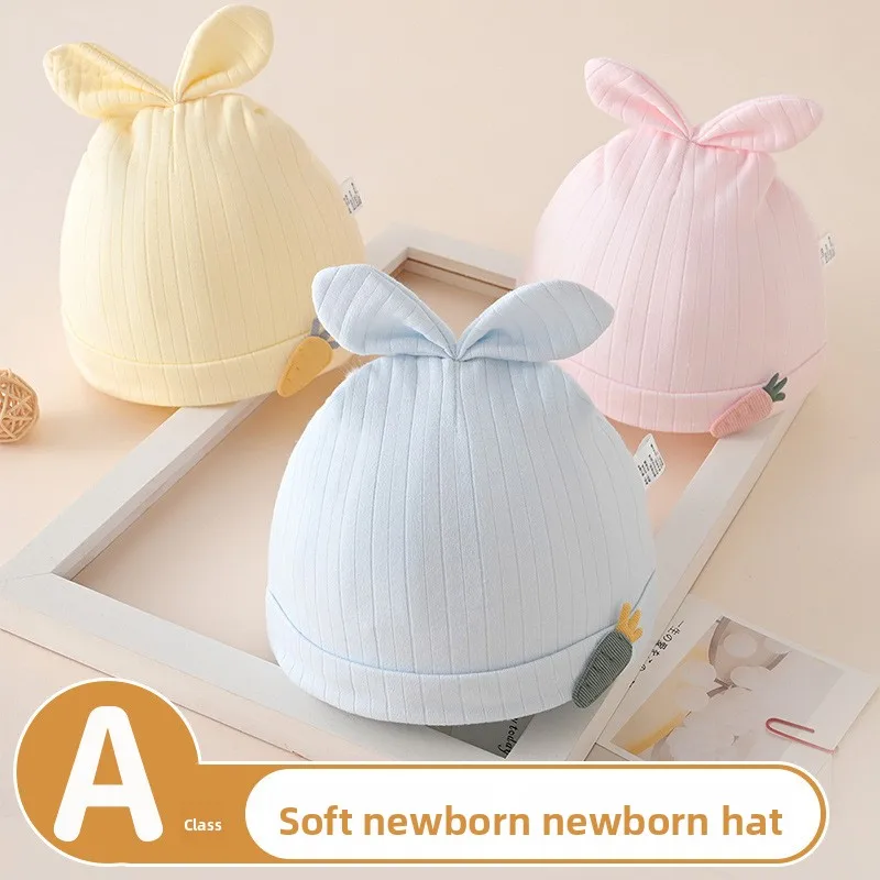

Newborn hat Class A thin spring and autumn double-layer baby boneless tire hat 0-6 months newborn baby hat wholesale