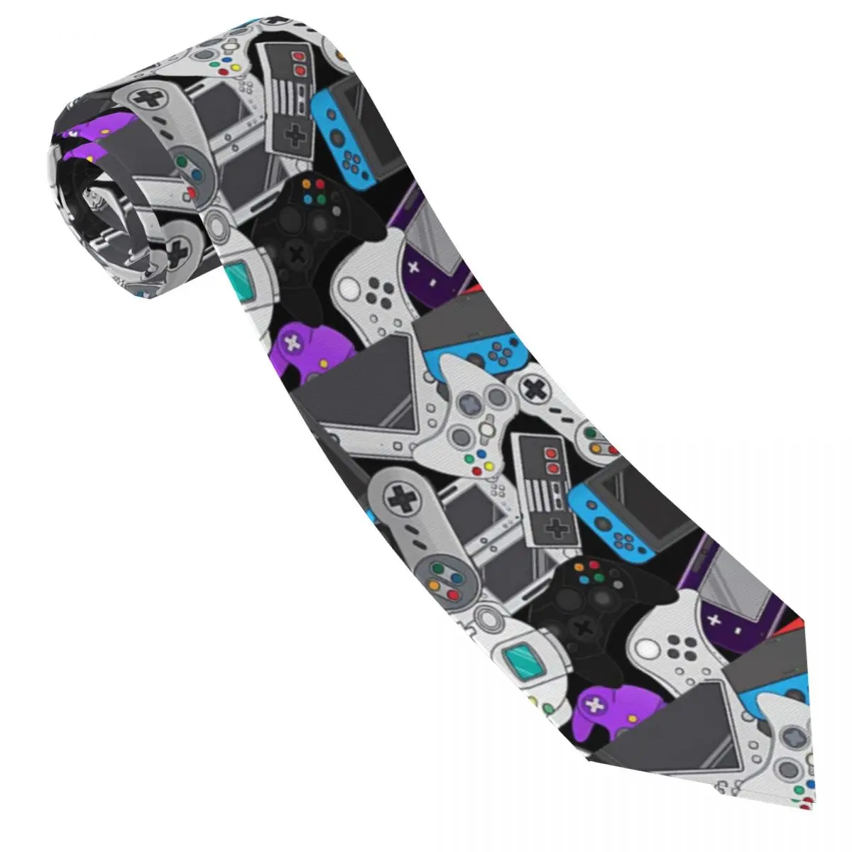 Gamer Controller Tie Video Game Printed Neck Ties Elegant Collar Tie Men Leisure Necktie Accessories