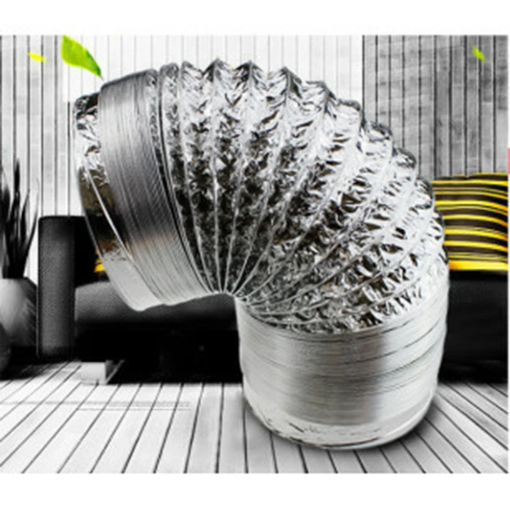 

1 pc 2M Thick Heat Resistant Aluminum Foil Duct Hose Hvac Exhaust Ventilation Air Conditioner Bathroom Greenhouse Stove Vent