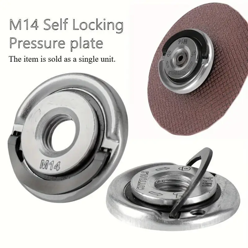 M14 self-locking nut - right-hand threaded fastener with grip, used for precision locking and quick release of angle grinders