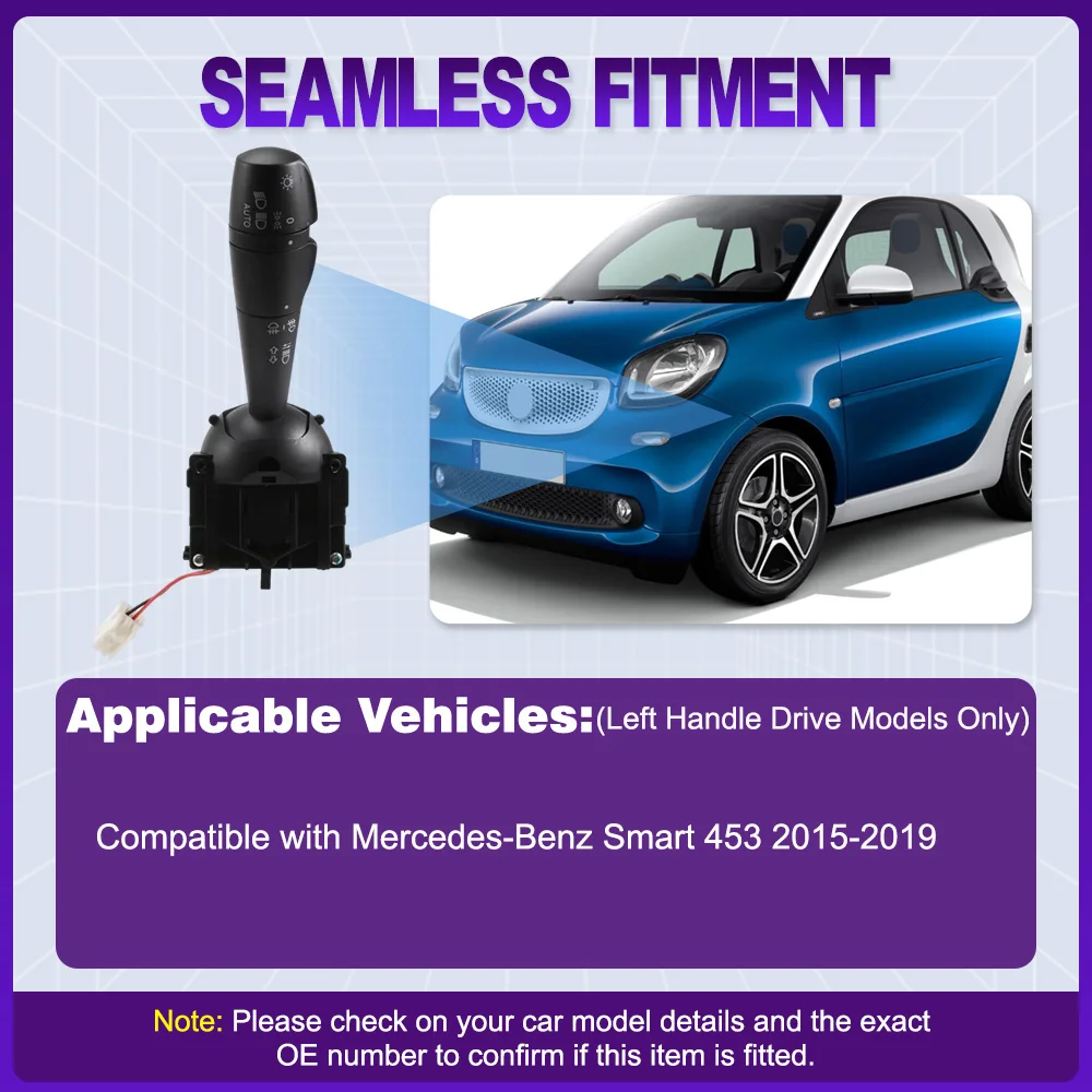 

For Mercedes-Benz Smart 453 2015-2019 14 Pins Automatic Headlight Switch Headlight Adjustment Lever Fog Light Switch A4535451600