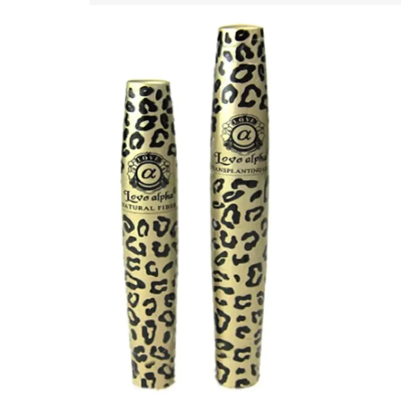 2Pcs/Set Wild Leopard 3D Mascara Rimel Fiber Lashes Makeup Set for Eyelashes Love Alpha Waterproof Double Lash Mascara Make Up