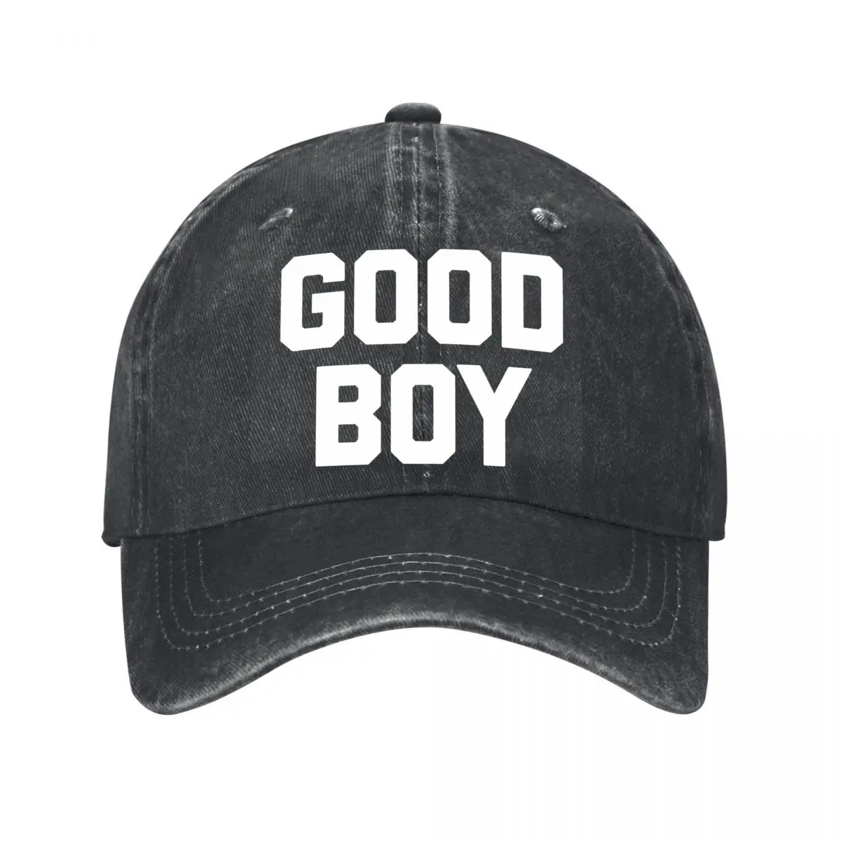 Good Boy Bold Varsity Lettering Typography Washed Baseball Cap Outdoor Hat