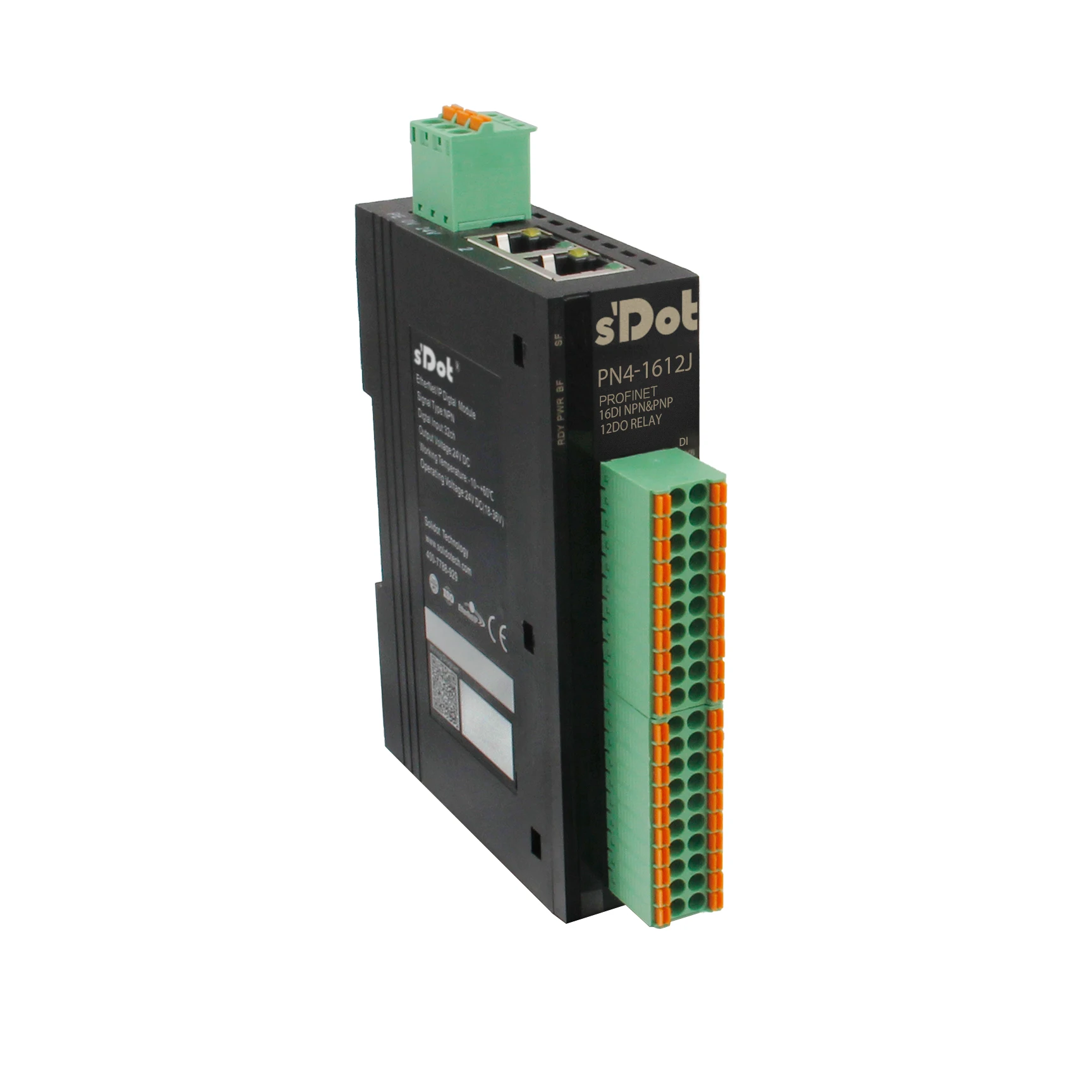 Remote Io Module Profinet Geïntegreerde 16-kanaals Digitale Ingang 12-kanaals Relaisuitgang | PN4-1612J