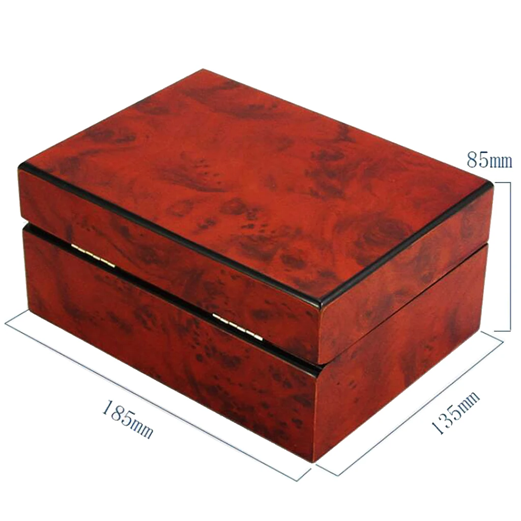 Luxury Cushion Interior Wooden Lock Clasp Solid Metal Jewelry Watch Storage Display Box Showcase Mens Gift 18.5x13.5x8.5cm