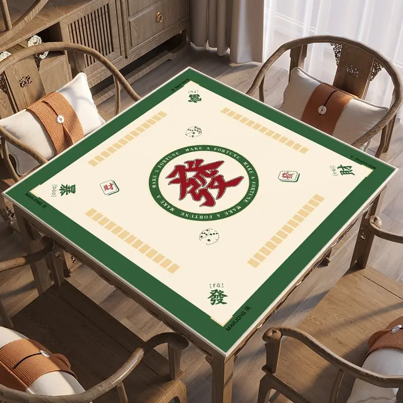 Instant Rich Printing Color Matching Mahjong Table Mat Anti-Slip Noise Reduction for Card Game Table Playing Room Home Decor