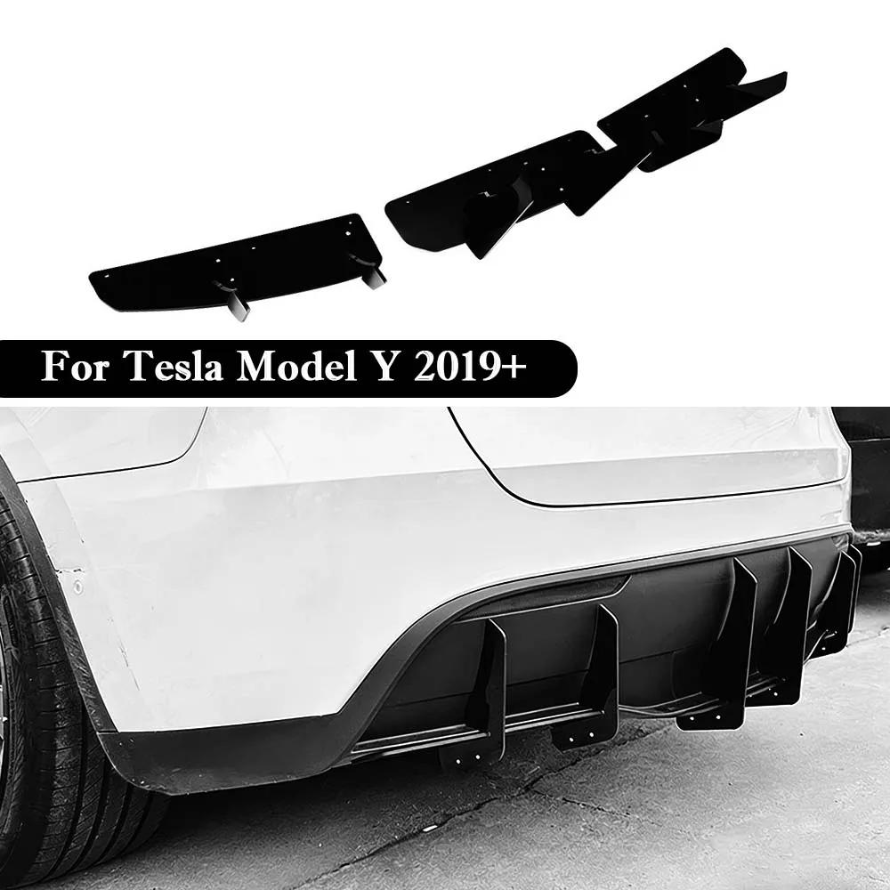 

Car Body Kit Auto Exterior Modification Parts For Tesla Model Y 2019-2024 Rear Bumper Diffuser Spoiler Blade Wind Knife