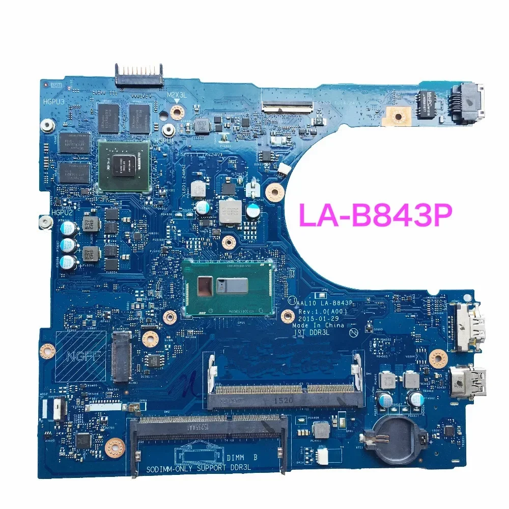 

Подходит для Dell 15 5758 5558, материнская плата для ноутбука I5, процессор LA-B843P CN-01WHF7, материнская плата, 100% протестирована, полностью работает, бесплатная доставка
