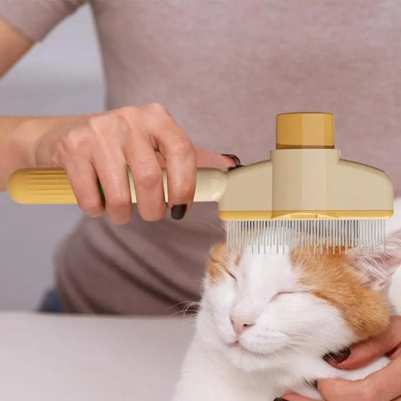 Multifunctional Dog And Cat Slicker Comb Self-Cleaning Hair Removal Brush For Pets Shedding, Grooming Brush To Remove Knots