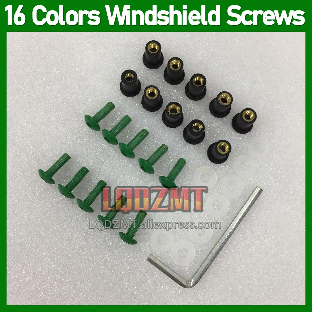 31pcs Moto Body Windshield Bolts For KAWASAKI NINJA ZZR 1100 CC ZZR-1100 ZZR1100 90 91 92 1990 1991 1992 Windscreen Nuts Screws