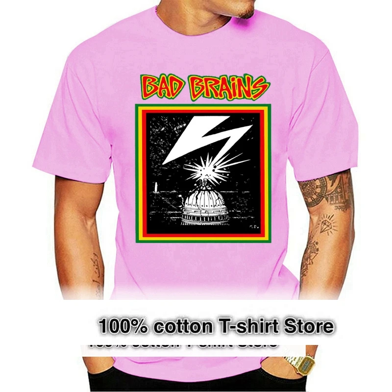 Fashion New Top Tees Tshirts Official Bad Brains Distressed Vintage Capitol Logo T-shirt S M L Xl 2xl Top