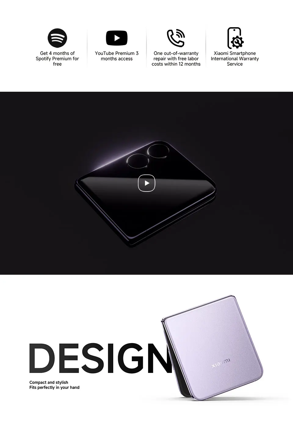 Xiaomi MIX Flip Smartphone Global Version New Snapdragon 8 Gen 3 CPU 512GB ROM 50MP Leica Camera Foldable Display NFC