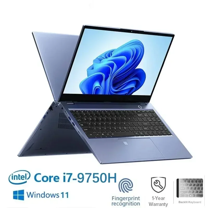 2024 Gaming Laptop Computer Office Business Notebooks Win11 15.6" Intel Core I7-9750H Dual DDR4 64GB+2TB SSD RJ45 Type-C Camera