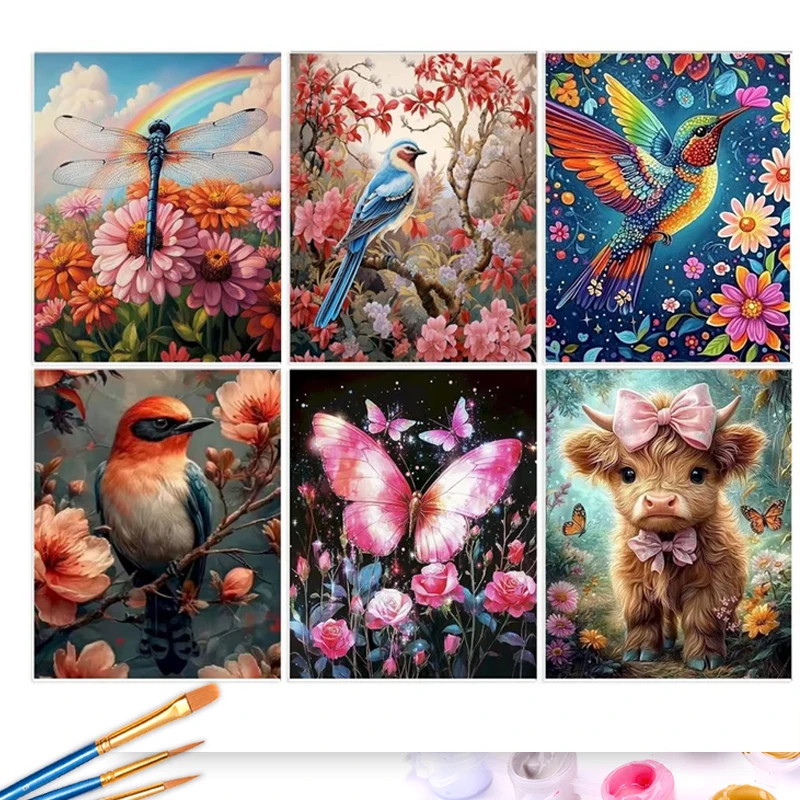 

GATYZTORY Coloring By Number Birds Animals Kits Home Decoration Pictures Painting By Number On Canvas HandPainted Art Home Decor