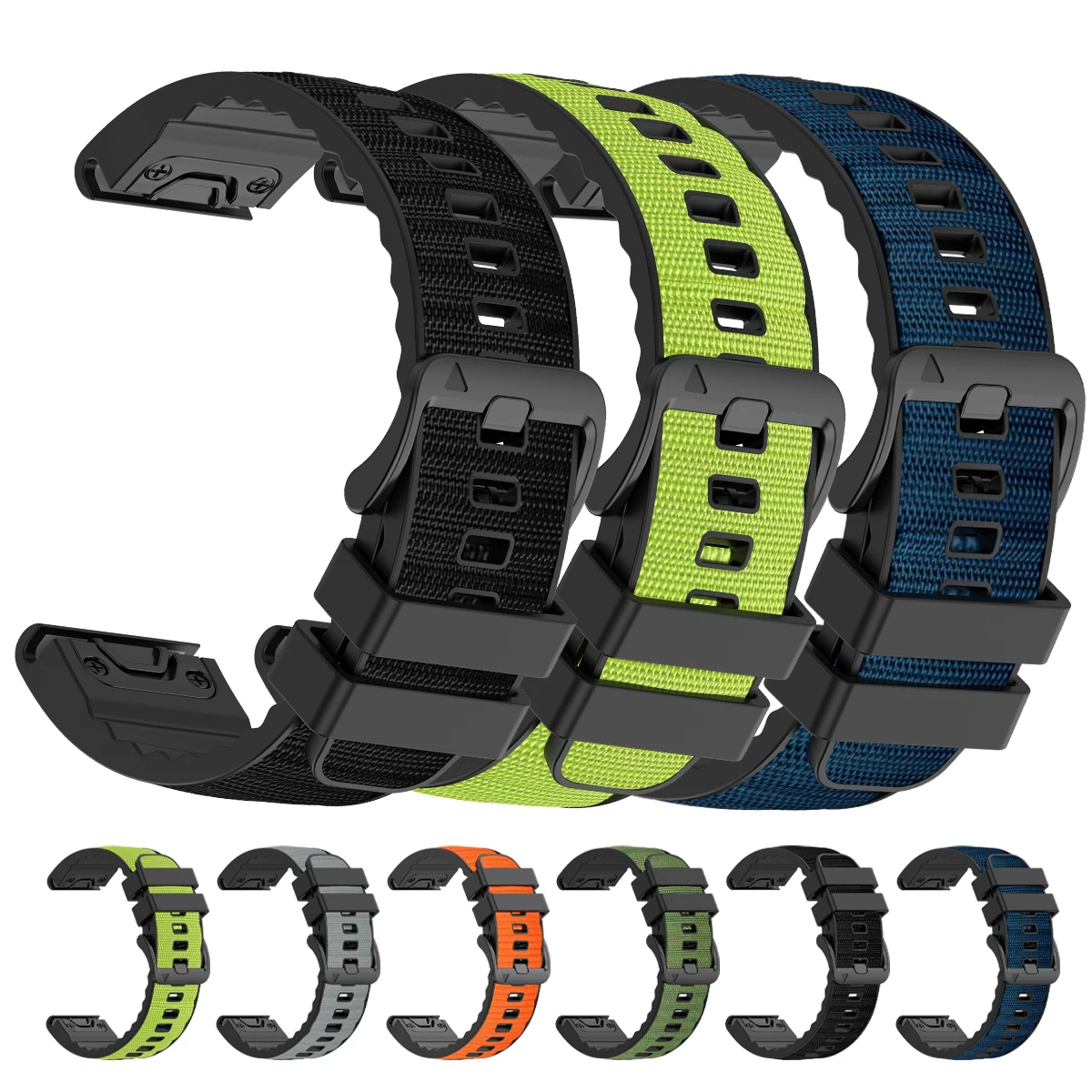 22mm 26mm Schnellverschluss-Armband für Garmin Fenix 8 Pro E 7X 7 6X 6 5X Plus 3HR Forerunner 970 965 Quatix 8 7X Nylon-Silikon-Armband