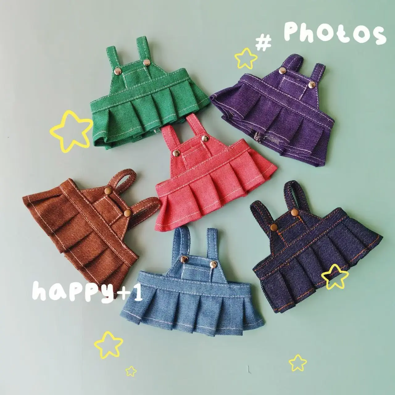 Gonna con cinturino in denim Berretto da baseball per Labubu Big Into Energe Doll T-shirt Gonna Vestiti per V1/V2/V3 Doll Outfit Accessori Regalo