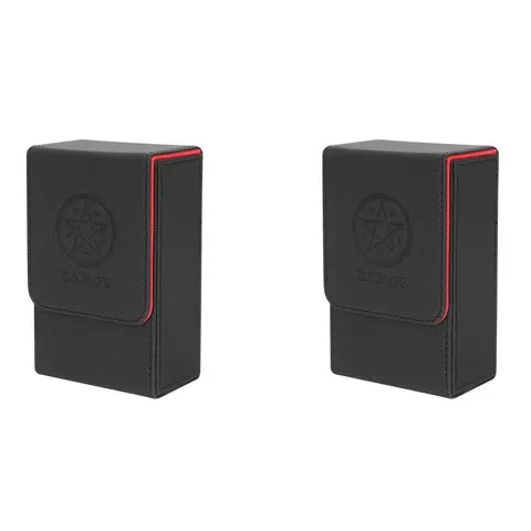 BAAU 2X 블랙 레드 패턴 타로 카드 보관함 PU 가죽 게임 포커 데크 카드 프레임 BAAU 2X 블랙 레드 패턴 타로 카드 보관함 PU 가죽 게임 포커 데크 카드 프레임