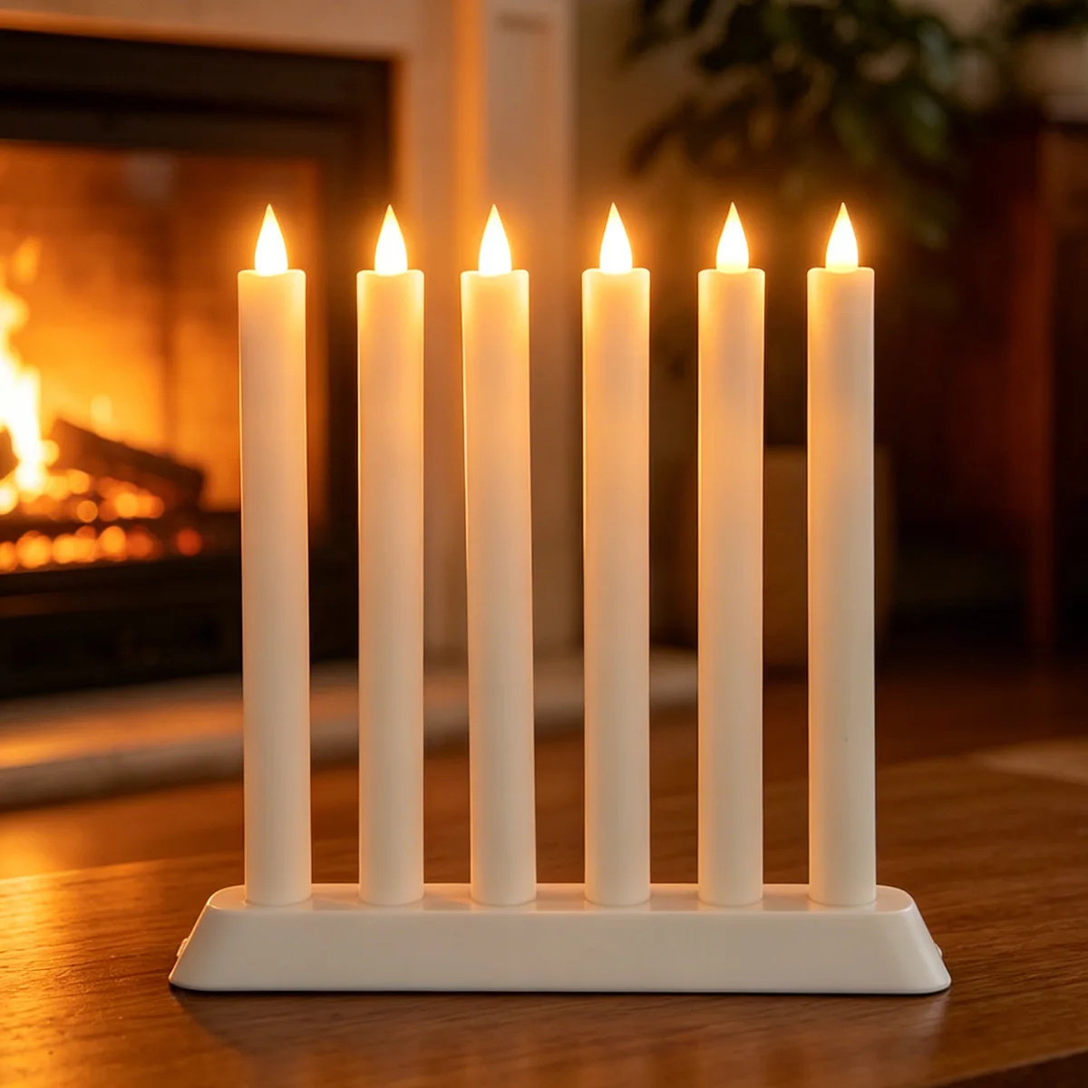 Rechargeable LED Wave Mouth Candles Lights Flameless Battery Powered Long-pole Electronic Candle Wedding Festival Party DIY Deco