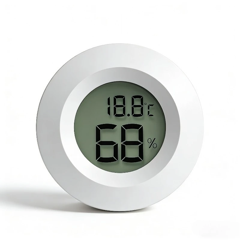 NEUES Mini-Hygrometer-Thermometer mit Fahrenheit- oder Celsius-Anzeige, Digitaler LCD-Monitor für Innenräume, Runder Feuchtigkeits- und Temperaturmesser