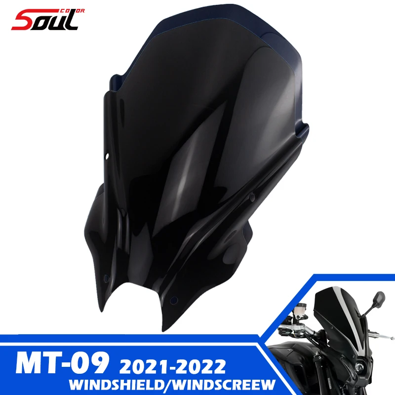 

Motorcycle Touring Black Windshield Visor Windscreen Fits For YAMAHA MT-09 2021 2022 MT09 SP 21 22 FZ09 FZ-09 Double Bubble