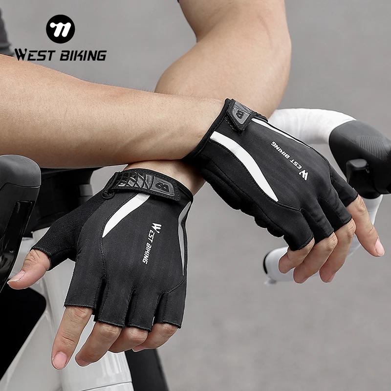 

WEST BIKING Half Finger Cycling Gloves Summer Short Bicycle Gloves Shock-absorption Breathable MTB Road Bike Gloves Sports Gear