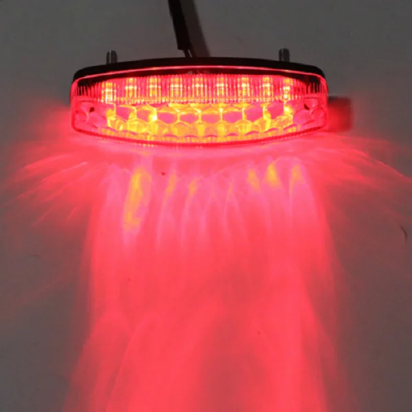 LED Rear Brake Light for Motorcycle Integrated Turn Signal Lamp 12V Plug for ATV Quad Kart