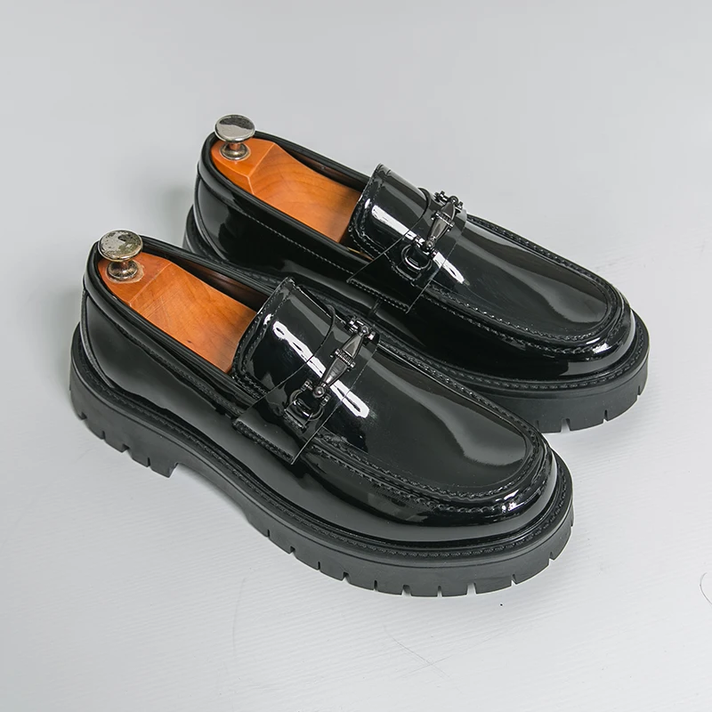 

Мужские классические туфли на платформе, повседневные кожаные деловые туфли для мужчин, формальные офисные кожаные лоферы, мужские туфли дерби