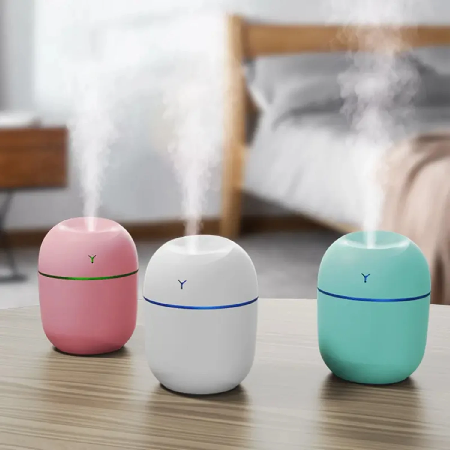 Mini diffuseur d'huiles essentielles USB ultra-silencieux, humidificateur d'air avec lampe de nuit LED, brumisateur à ultrasons pour voiture, fuchsia, 2023 ml, nouveau, 250