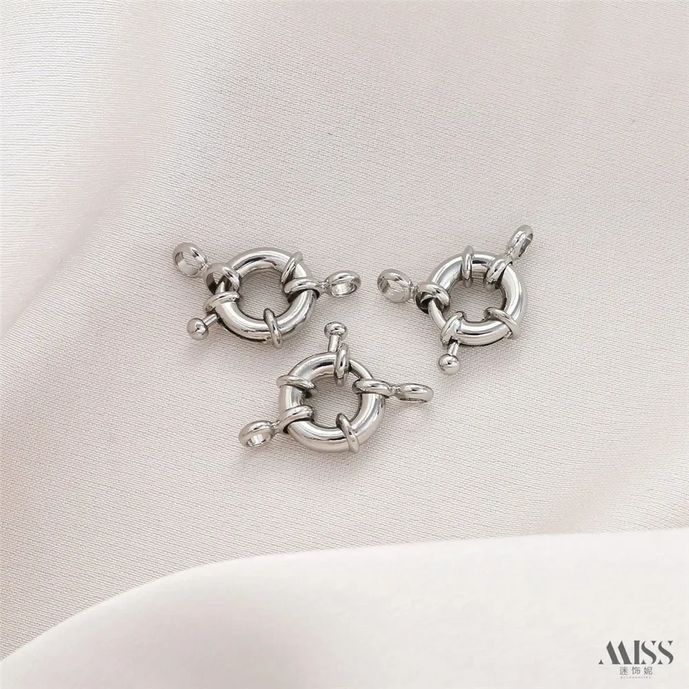 18K Gold Round Size Sailor Plate Connecting Buckle Spring Buckle DIY Handmade Bracelet Necklace Accessories