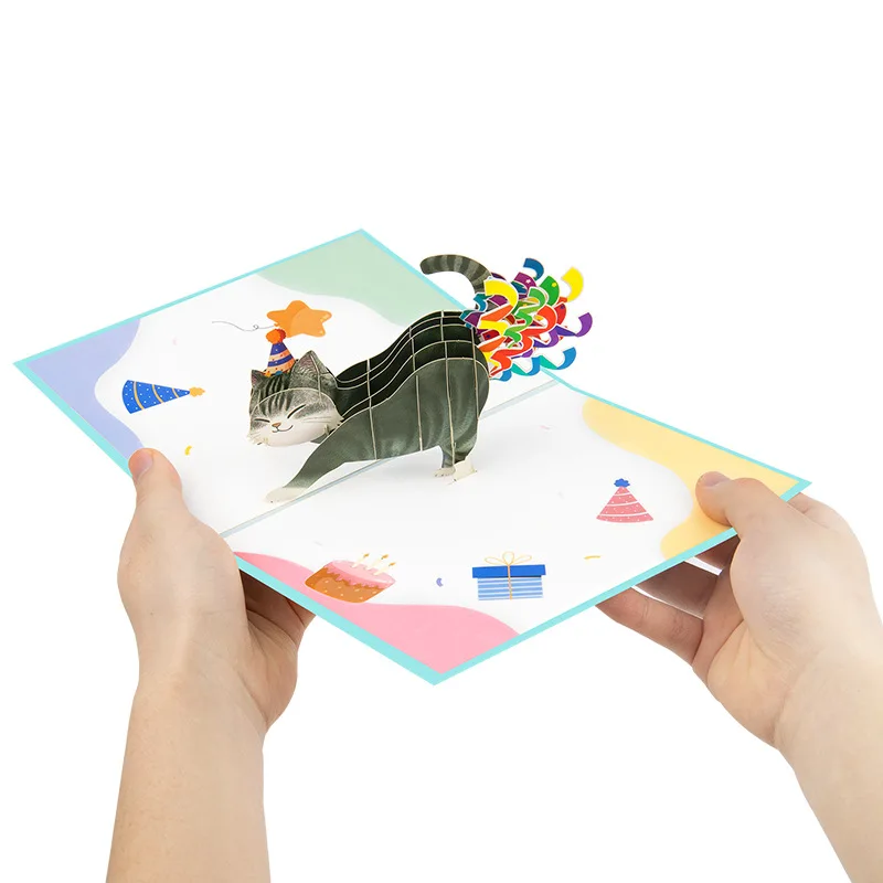 

Creative 3D Pop-Up Birthday Card: Rainbow Kittens Party – Fun DIY Card Gift