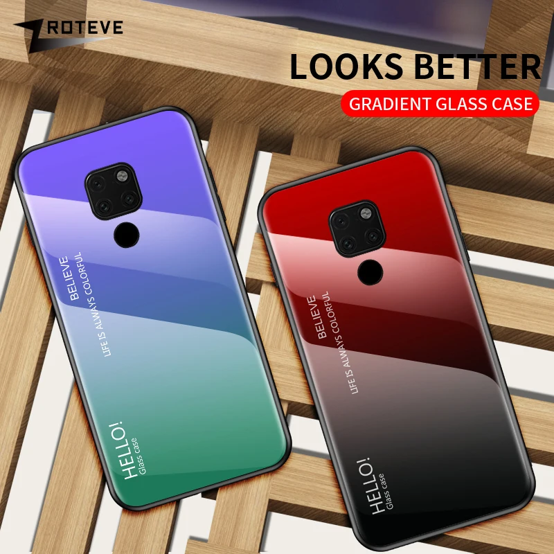 Mate20X Case ZROTEVE Gradient Tempered Glass Cover For Huawei Mate 20 20X 30 40 Pro Plus Mate20 Mate20Lite Mate30 Mate40 Cases