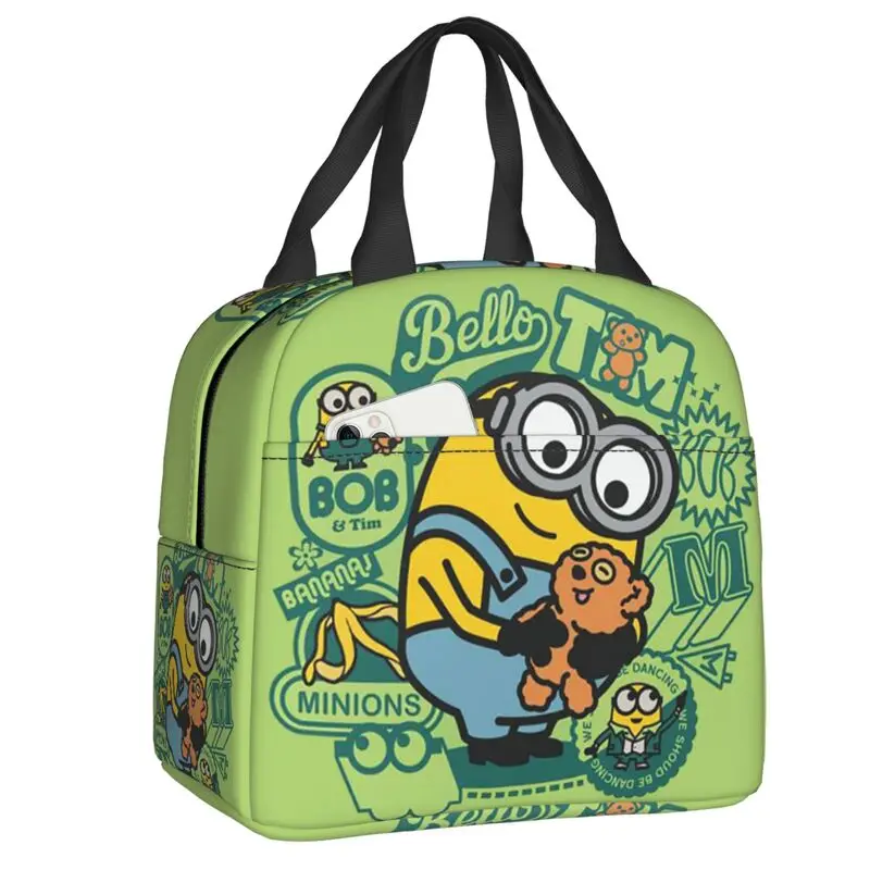 

Изготовленные на заказ Изолированные сумки для ланча Minions манга для школы и офиса герметичный термоохлаждающий Ланч-бокс для женщин и детей