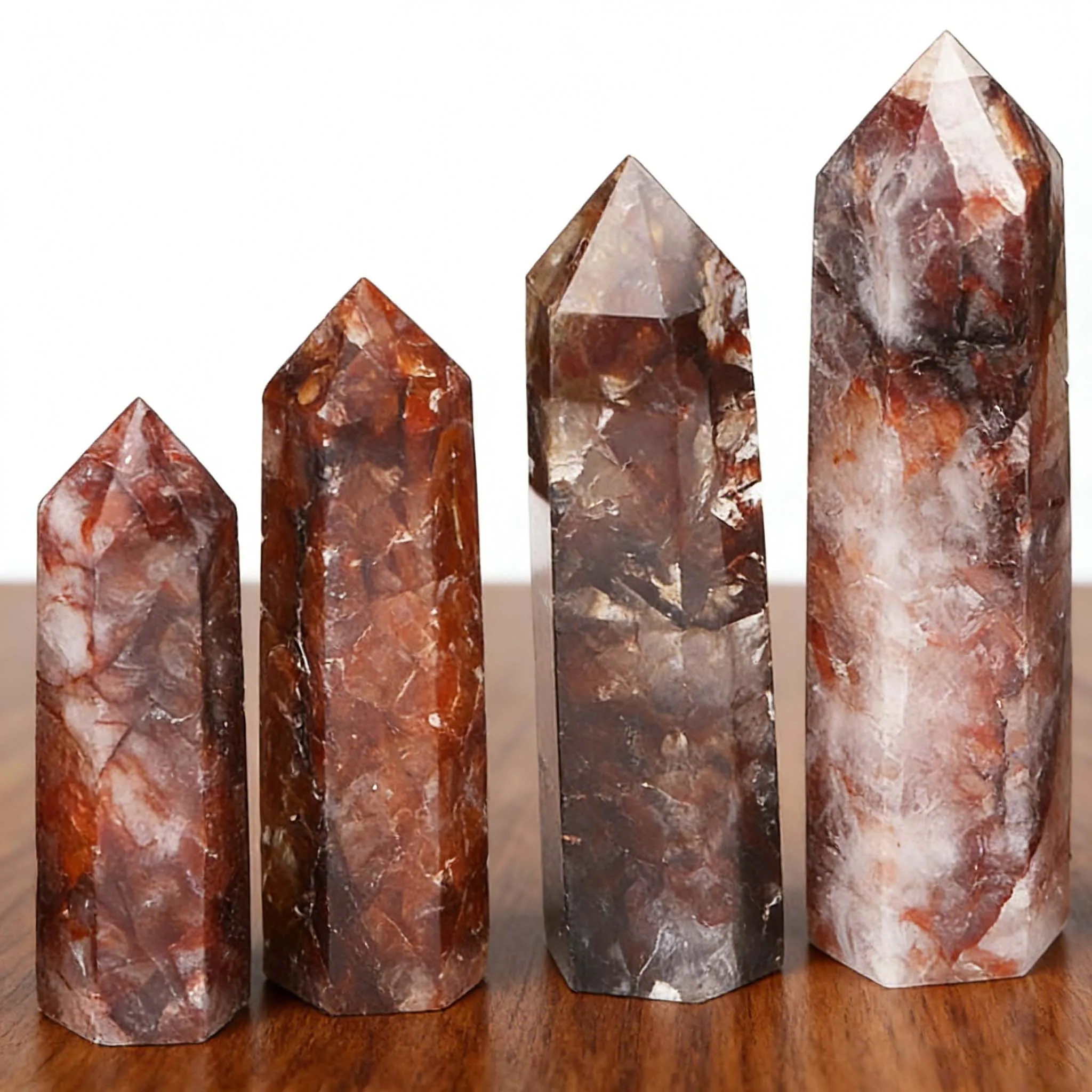 Natural Red Gum Flower Crystal ColumnPolished Spiritual Meditation Crafts  Desktop Decoration