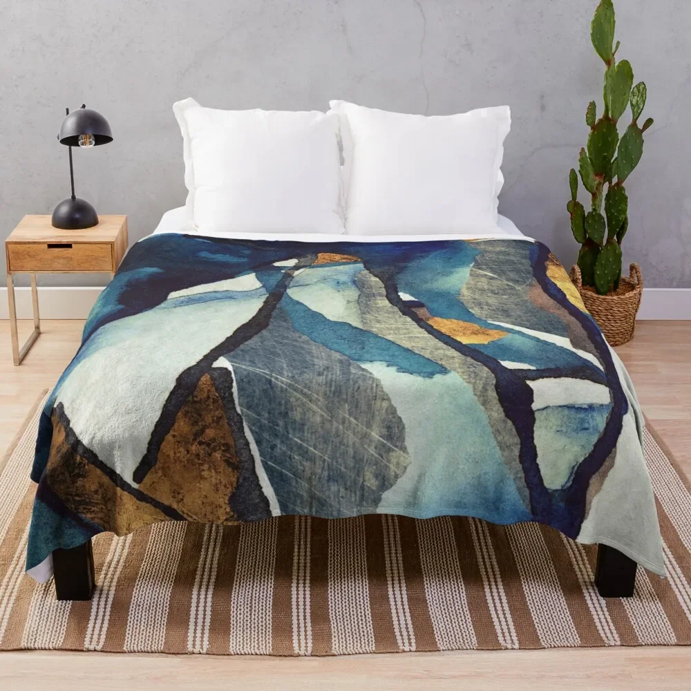 

Cobalt Abstract Throw Blanket blankets ands halloween Blankets