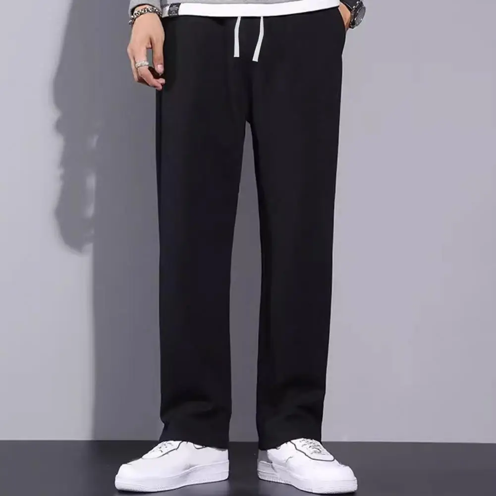 

High-quality Men Trousers Warm Fleece Lined Men's Sweatpants for Wear Gym Thick Sports Pants with Drawstring Waist for Autumn