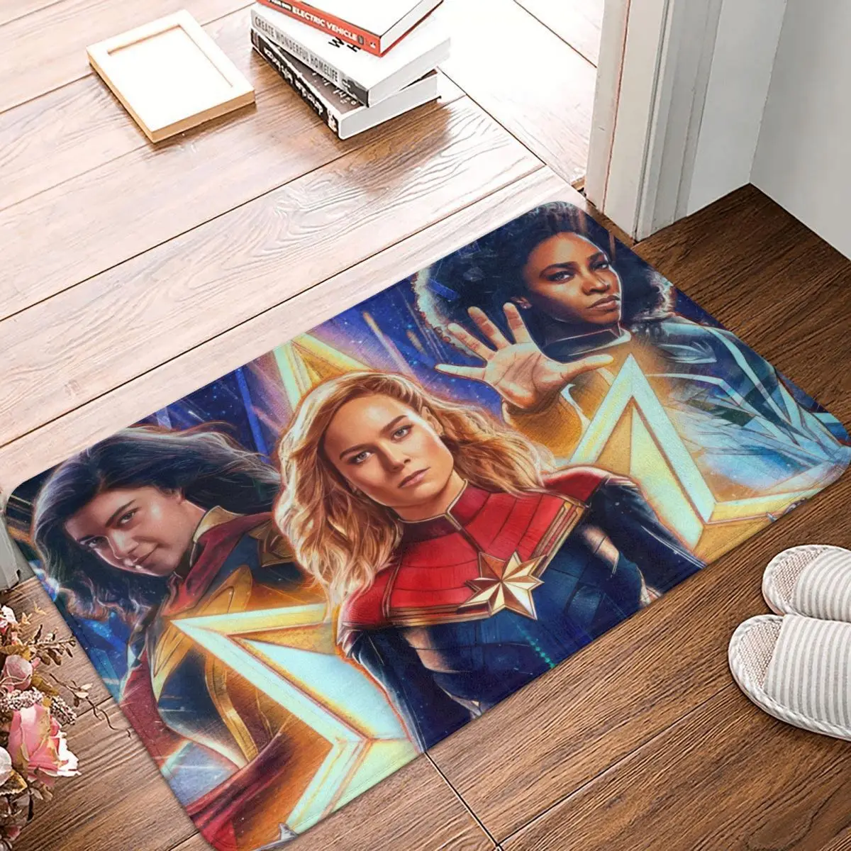 

Коврик для ванной Captain Marvel, защитный фланелевый Коврик для двери, коврик для балкона, домашний декор