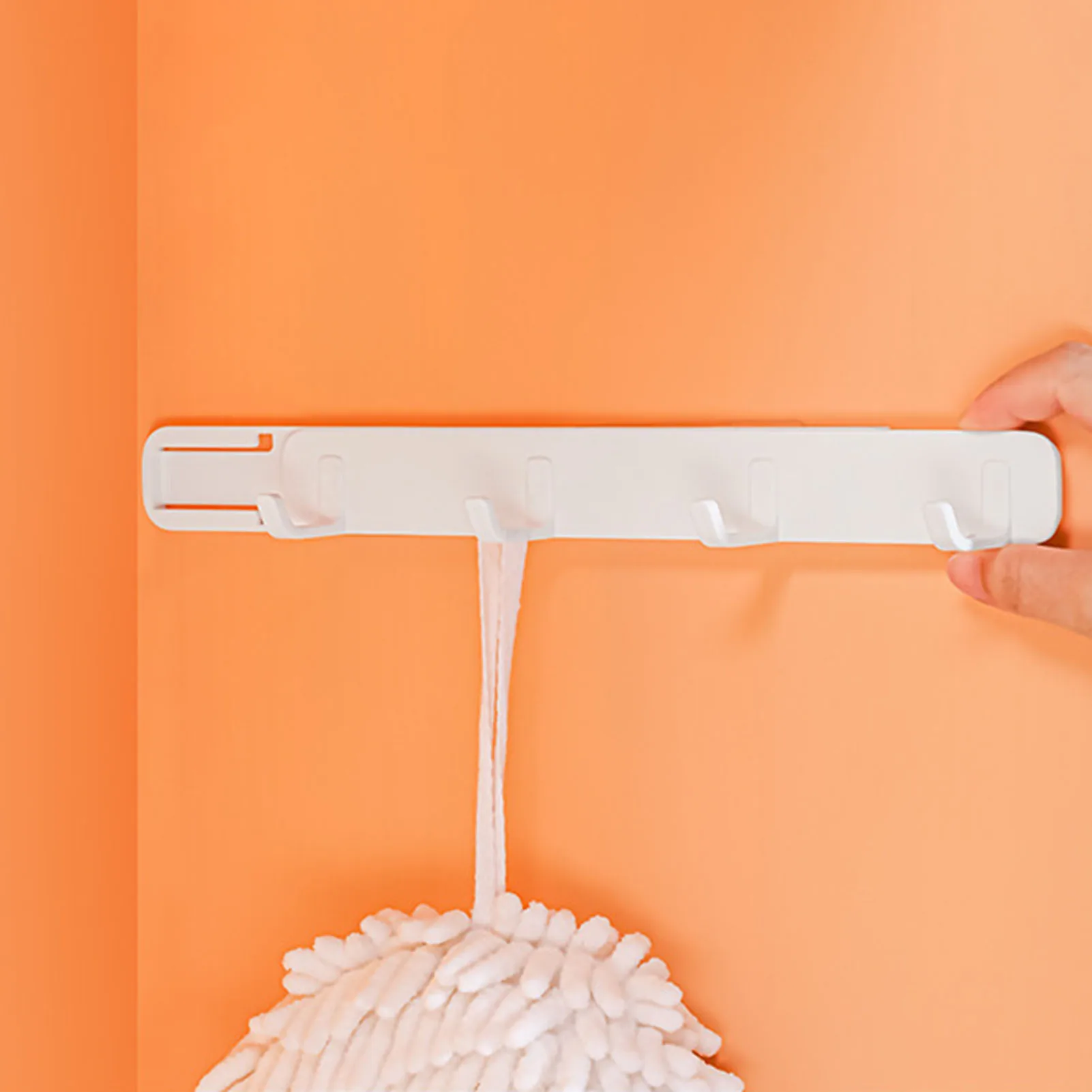 Retractable Sliding Hooks Punch Free Wall Mounted Stick Hooks Kitchen Pull Out Hooks