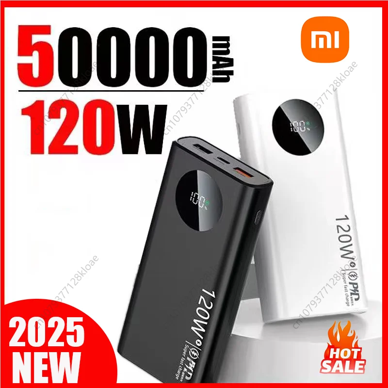 Xiaomi 50000mAh High Capacity Power Bank 120W Fast Charging Powerbank Portable Battery Charger For iPhone Samsung Huawei 2025New