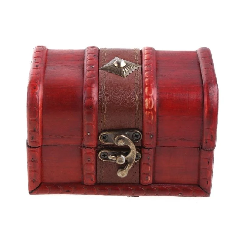 2Pcs Set Wooden Pirate Jewellery Storage Box Case Holder Vintage Z07 Drop Shipping