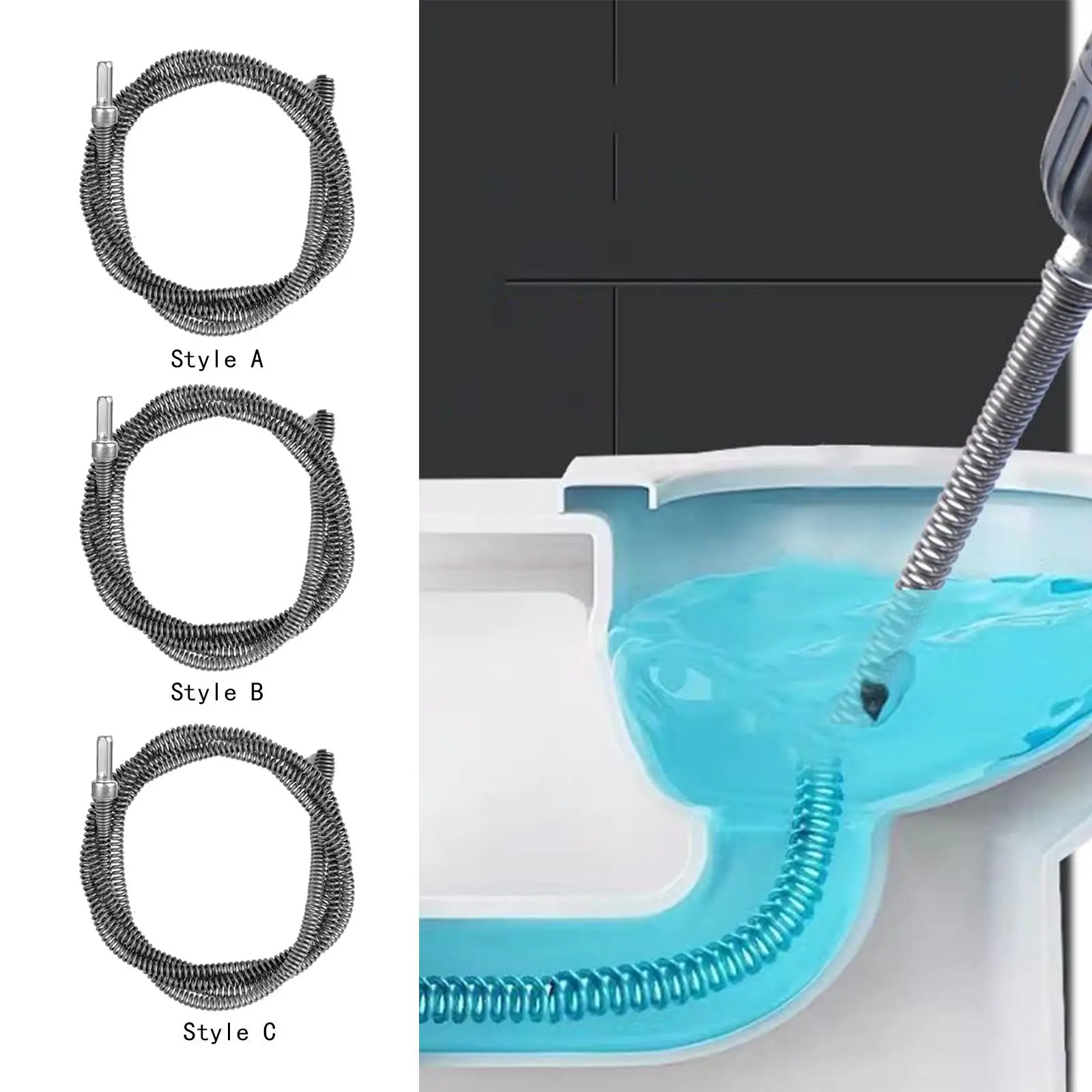Drain Clog Remover Tool Spring Pipe Dredging Tool for Toilet Basins Showers