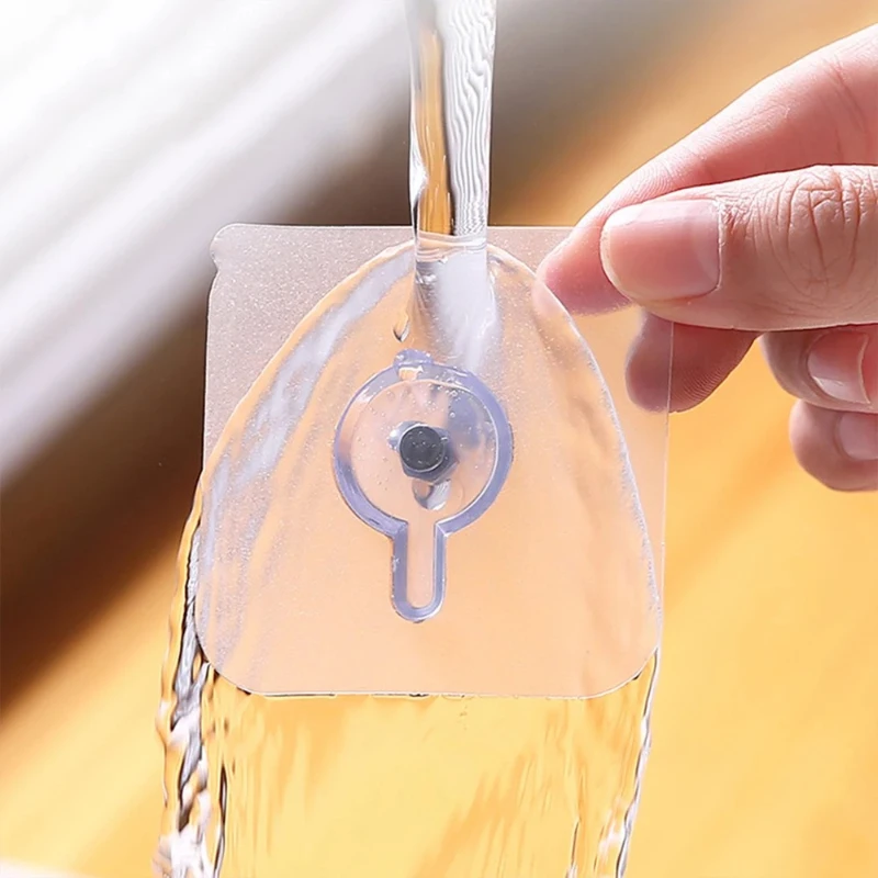 No Drilling Required Strong Adhesive Nails Wall Poster Hook Waterproof Durable Transparent Kitchen Bathroom Screw Hooks Hanger
