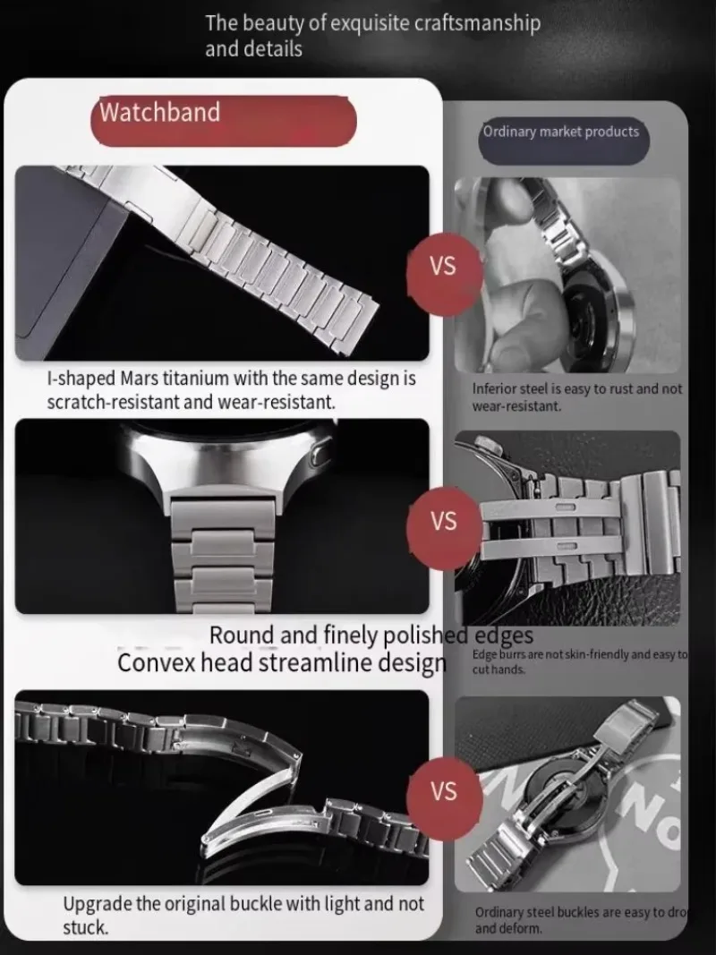 22mm Titanium Watch Strap For Huawei Watch GT6-5-3 Pro 46mm Business High-End Durable Bracelet For Huawei Watch 5 GT6-5-4-3 46mm