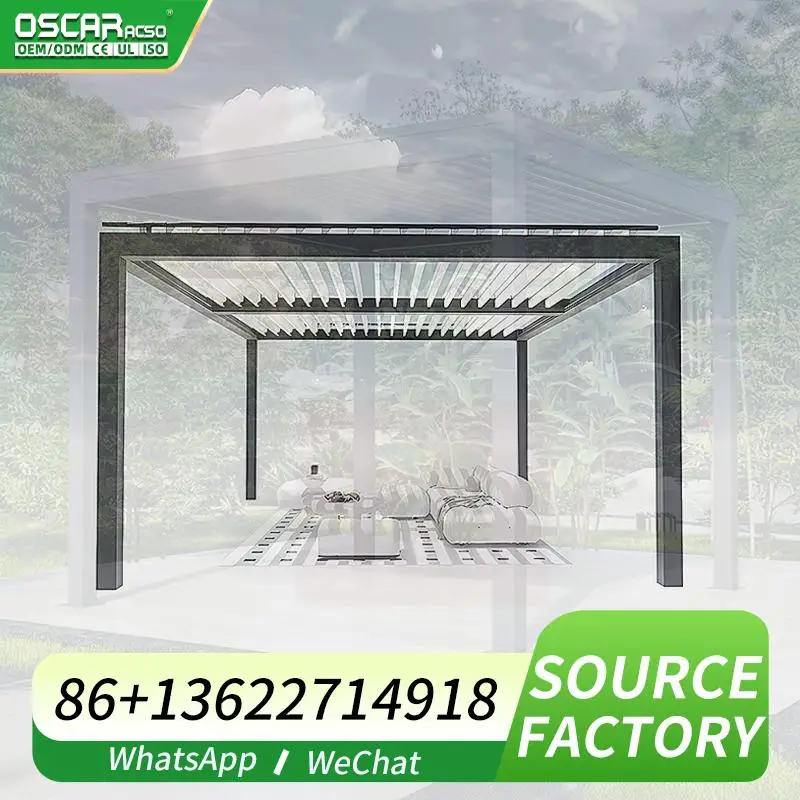 Sombrilla para exteriores, impermeable, asequible, motorizado, de aluminio, para patio, exterior, para jardín, patio trasero, pérgola junto a la piscina