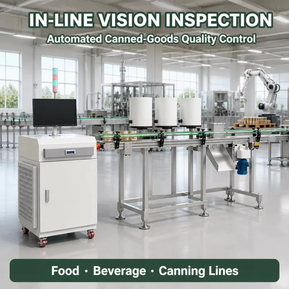 Vision Inspection System with Conveyor, Automated Visual Inspection Machine for Bottles and Packaging